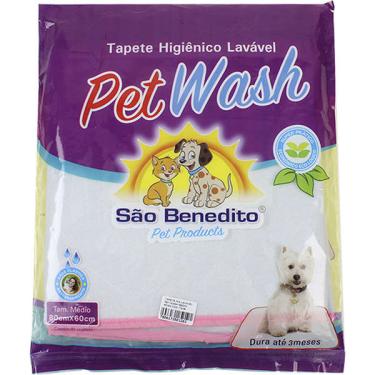 Imagem de Tapete Higiênico Pet Wash São Benedito Pet Lavável Rosa - Tam. M