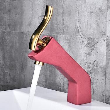 Imagem de Torneira para lavatório torneiras de pia de banheiro quente e fria torneiras de banheiro de furo único torneiras de latão montadas no convés, SLT192, R