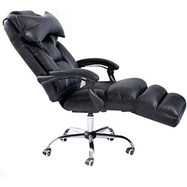 Imagem de Cadeira de escritório cadeira de mesa giratória para casa preta cadeira de computador escritório cadeira reclinável beleza maquiagem cadeira macia e confortável pode dormir (cor: preto)