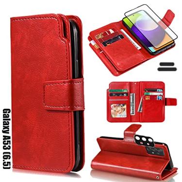 Imagem de LMDAMZ Capa carteira para Galaxy A53 (5G) de 6,5 polegadas [3+ compartimentos para cartão] Bolsa de transporte para cartão de crédito com suporte dupla face com compartimento para vários cartões flip