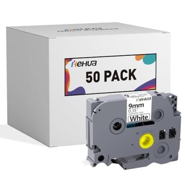 Imagem de Hehua Fita Tze Tz 9 mm 0,9 cm branca laminada compatível com Brother TZe-221 TZe221 TZ221 TZ-221, TZe221 Preto sobre Branco Comptível para Brother Label Maker Tape 9 mm 0,35 branco, 3/20.3 cm x 8.0 m,