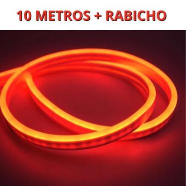Imagem de KIT 1 a 10 Metros Mangueira Fita LED Neon Flex Vermelho + Rabicho - LE