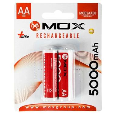 Imagem de Pilha Recarregavel AA Mox MOB2AA50 de 5.000 Mah 1.2V - 2 Unidades
