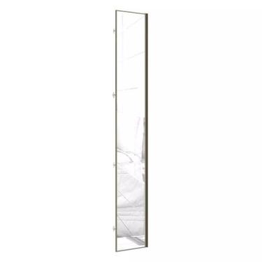 Imagem de Porta Closet para Roupeiro de Canto Reto com Espelho e Puxador Perfil 