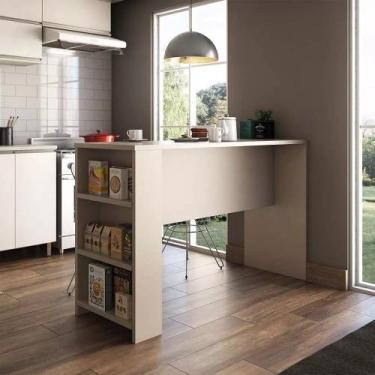 Imagem de Bancada Mesa Gourmet para Cozinha 150cm X 97cm com 3 Prateleiras Supre