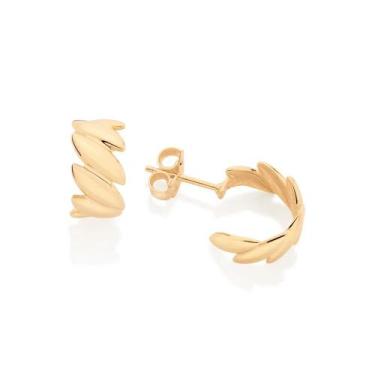 Imagem de Brinco Argola Formada Por Navetes Rommanel 527091, Dourado