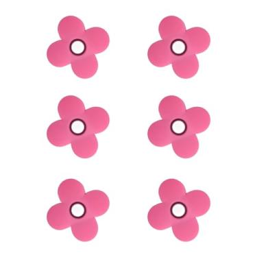 Imagem de Skyscraper Puxadores de borracha macios em forma de desenho animado para crianças, meninas, meninos, puxadores de gaveta, puxadores de gaveta para quarto de crianças, armários, caixa organizadora de brinquedos, estante, conjunto de 6 peças (flor, rosa)