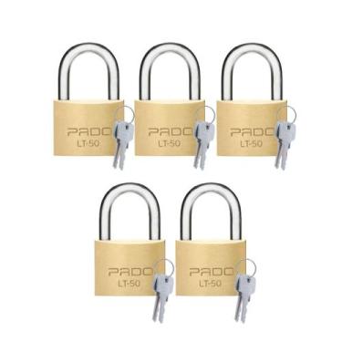 Imagem de Conjunto 5 Cadeados Pado 50mm Para Mala Mesma Chave