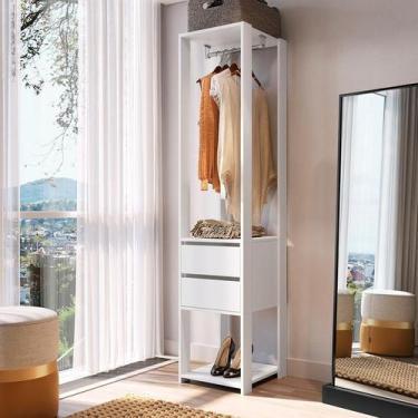 Imagem de Estante Belga 2 GV com Cabideiro Branca 40 cm - Prodecor