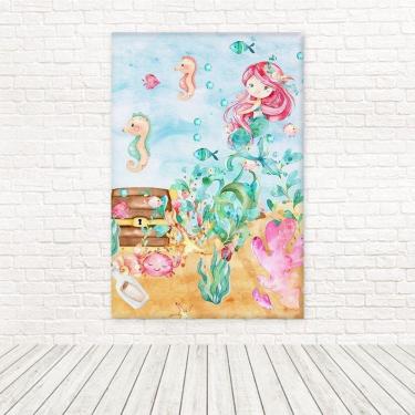 Imagem de Painel Retangular Tecido 3D Sereia 1,50X2,20 Frt-5402