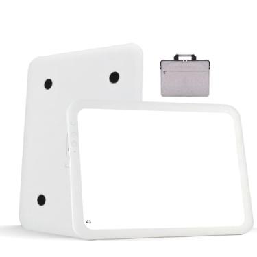 Imagem de KEIWRLIGHT Quadro De Luz Recarregável A3 Para Traçado - Mesa Fina Portátil Com 3 Cores, 6 Níveis Brilho, Pintura Diamante, Esboços Crianças E Adultos Estojo