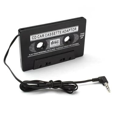 Imagem de Hendel Conversor adaptador auxiliar de fita cassete de áudio universal para carro, plugue de 3,5 mm (preto) reproduza seu CD Player pessoal através do estéreo do seu carro