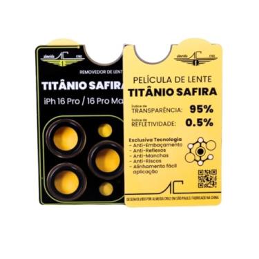 Imagem de Película Protetora de Câmera Titânio Safira para iPhone 16 Pro e 16 Pro Max cor Desert Titanium