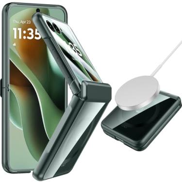 Imagem de NINKI Capa para Motorola Razr 60 Ultra com protetor de tela, proteção de dobradiça Razr 60 Ultra [compatível com ímã] Capa à prova de quedas de grau militar resistente a arranhões para Moto Razr 2025