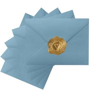 Imagem de Pacote com 50 envelopes A7 coloridos 12 x 18 cm, envelopes de convite com aba em V para cartões de 13 x 18 cm, aniversário, casamentos, formaturas, cartões de felicitações, chá de bebê 13 x 19 cm