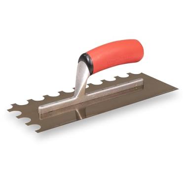 Imagem de BARWALT Espátula dentada ultrassom, entalhes em forma de U 3/4 x 19/32 x 25/64 polegadas, ferramentas de azulejo de lâmina inoxidável, BWT70961