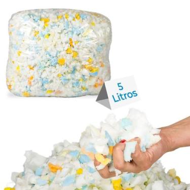 Imagem de 5 Litros Flocos De Espuma Para Enchimento Almofada Puff - RL