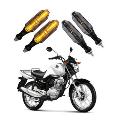 Imagem de KIT 4 Setas Esportivas Pisca de Led Modelo P26 Para Moto CG 150 CARGO 