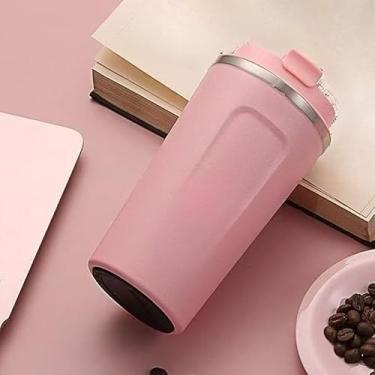 Imagem de Copo Térmico Aço Inox 500ml - Copo com Tampa para Café Quente e Bebidas Frias (ROSA/2)