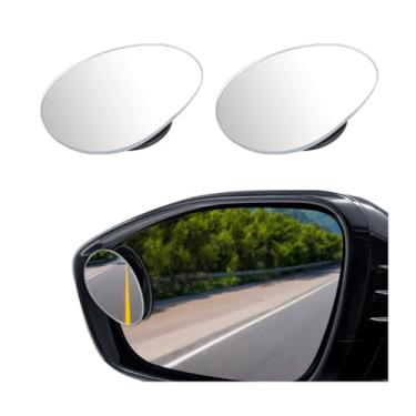 Imagem de Mandark Espelho de ponto cego de carro, oval grande angular sem moldura, vidro HD, convexo, automotivo, retrovisor lateral com haste ajustável, acessórios externos para carros, universal para