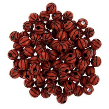 Imagem de Bolas de basquete novidade - contas esportivas contas de pônei - 11 mm - 100 peças