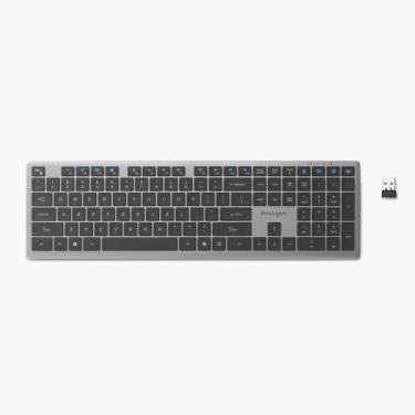Imagem de Kensington Teclado sem fio KB535, conexão Bluetooth e 2,4 GHz, layout completo, teclas silenciosas para interruptores de tesoura, programáveis, teclas de atalho copiloto, compatível com Windows, preto