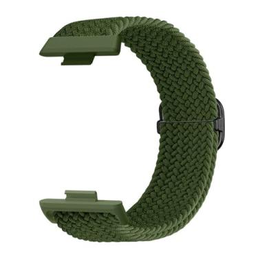 Imagem de XLCZMYL Adequada para Huawei Watch Fit3 pulseira de nylon tecida para Huawei Watch Fit3 pulseira ajustável, verde militar, para relógio Huawei Fit3
