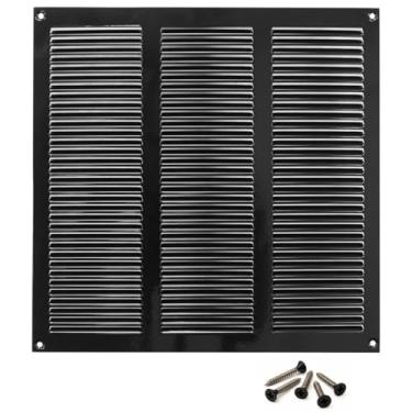 Imagem de ABOUT VENT Tampa de ventilação de 25,4 x 25,4 cm (abertura do duto) - capas de ventilação pretas para parede e teto - grade de retorno de metal - Registro de saídas de ar HVAC AC para uso interno e