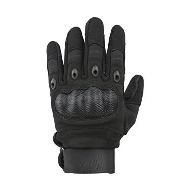 Imagem de Acouto Luvas para Motociclismo, Fita Ajustável de Fixação de Pulso, Silicone Espessado, Anti-impacto, Palma Mão, Tela Sensível Ao Toque de Três Dedos, Tecido Respirável, Com Costas (L)