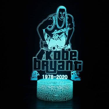 Imagem de Lâmpada de ilusão 3D Night Light Kobe Bryant Anime Decor