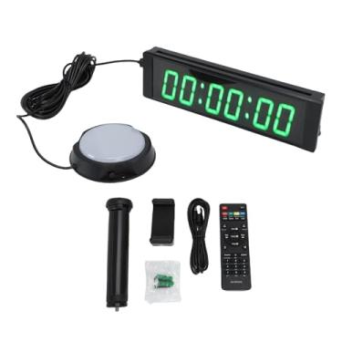 Imagem de aqxreight 1.5 Polegada Temporizador de 6 Dígitos Com Botão Com Fio Recarregável Verde Led Eletrônico Corrida Relógio Cronômetro Contagem Regressiva para Corrida Eventos Exame