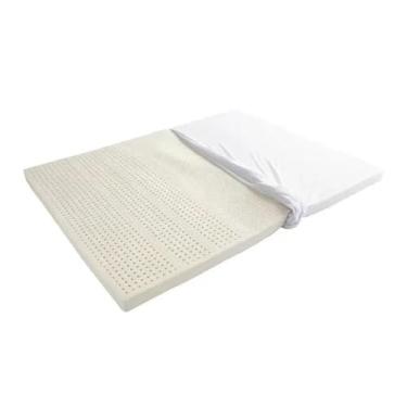 Imagem de Topper de colchão Queen, colchão branco puro de látex natural, colchão confortável de recuperação rápida, tapetes de tatami de casa dupla para quarto mobiliário moderno (cor: branco, tamanho: 80 x 199