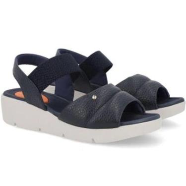 Imagem de Sandália Usaflex Anabela Leveza Couro Amortecedor Conforto-Feminino