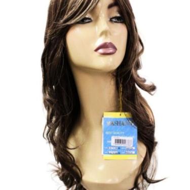 Imagem de Peruca Sintética Victoria - Ashanti, Chocolate com mechas Loiras