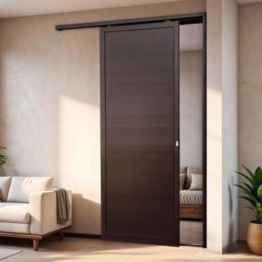 Imagem de Porta de Correr Suspensa 210x90cm Lambril Esq L.25 Brimak Abertura Esq