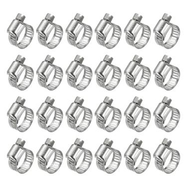 Imagem de Kozelo 24 braçadeiras de mangueira de aço inoxidável, ajustável de 2/12.7 cm a 5/20.3 cm (10-16 mm), kit sortido de braçadeira de mangueira de engrenagem sem-fim para serviço pesado, fixação de linha