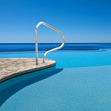 Imagem de Corrimão de piscina antiderrapante para escada, trilho de mão, ergonomia, design curvo, alças de segurança para jardim, quintal, piscinas, parques aquáticos