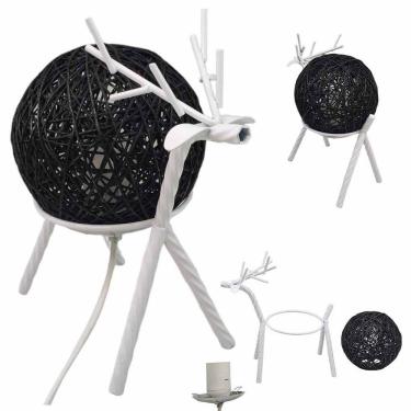 Imagem de Luminaria Abajur Cervo Rustica Rena Decoraçao Mesa Natal Iluminaçao Sala Quarto Recepçao