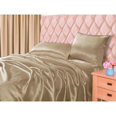 Imagem de Jogo De Lençol Seda Importada Para Cama King Toque Acetinado Extra Mac