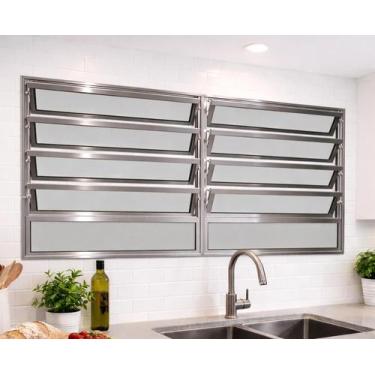 Imagem de Vitro Basculante 100X120 Brilhante 2 Seções Linha 25 Jade - Brecorimo