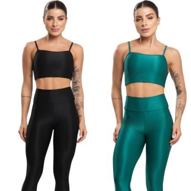 Imagem de KIT 2 Top Fitness Esmeralda Vekyo Roupa Para Academia Treino Moda Feminina Musculação-F...