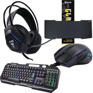 Imagem de Kit Gamer Com Teclado Mouse Headset Mouse Pad SET005 - CLANM
