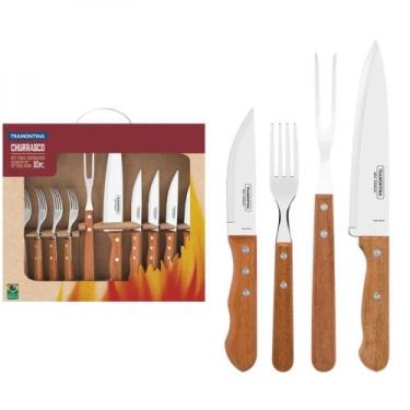 Imagem de Kit Para Churrasco 10 Peças Em Aço Inox - TRAMONTINA