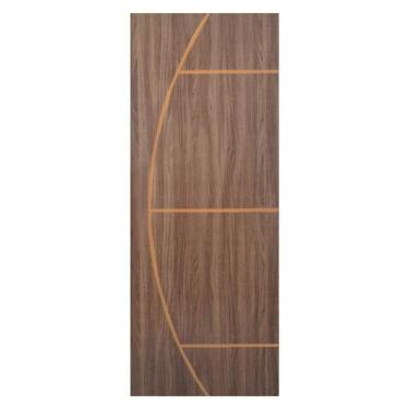 Imagem de Kit Porta de Madeira Decorada 212x85cm com Batente de Alumínio 3,6cm C