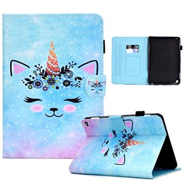 Imagem de Estojo para o novo Kindle Fire HD 8/8 Plus (10ª geração 2020), leve Smart Shell PU couro ajustável Capa protetora com recurso de despertar/repouso automático-unicorn