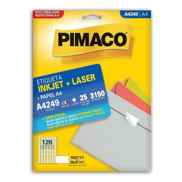 Imagem de Etiqueta inkjet/laser A4249 com 25 folhas Pimaco