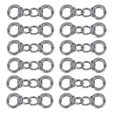 Imagem de AUEAR, 36 pares de pingentes de algemas de metal prateado para fabricação de joias