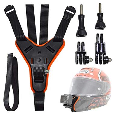Imagem de Suporte de queixo para capacete de motocicleta para GoPro, suporte de mandíbula para capacete de rosto completo com extensor giratório kits de braço compatíveis com câmeras GoPro Hero 7/6/5