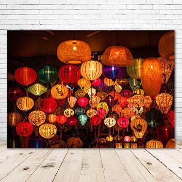 Imagem de Lanternas Chinesas Asiáticas Vietnã Pano de Fundo Fotografia Lanternas Coloridas Pano de Fundo de Ano Novo Lunar Chinês Festival de Primavera Véspera Foto Fundo Reunião Família Crianças Celebração Faixa de Festa de Feriado