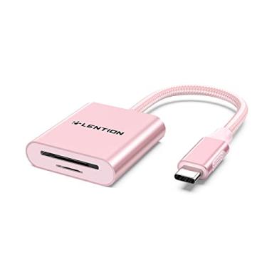 Imagem de LENTION Leitor de cartão USB C para SD/Micro SD, adaptador de cartão SD 3.0 compatível com MacBook Pro 13/15/16 2020-2016, novo Mac Air/iPad Pro/Surface, More (CB-C8, ouro rosa)